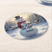 雪だるま紙コースターHAMbyWG ラウンドペーパーコースター (アングル)