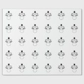 雪だるま紙プレートクリスマスラッピング紙 ラッピングペーパー (フラット)