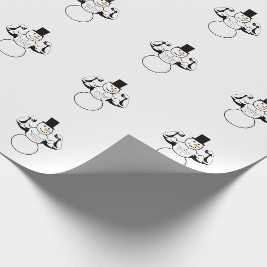 雪だるま紙プレートクリスマスラッピング紙 ラッピングペーパー (角)