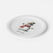 雪だるま紙プレート編集可能 ペーパープレート (アングル)