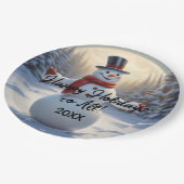 雪だるま紙プレートHAMbyWG ペーパープレート (アングル)