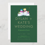 雪だるま結婚式招待状 招待状 (正面/裏面)