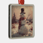 雪だるま絵を描ヴィンテージ メタルオーナメント (右)