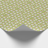 雪だるま緑 ラッピングペーパー (角)