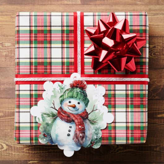 雪だるま署名とあいさつ文の追加のギフトラベル オーナメントカード (インサイチュ (ギフト))