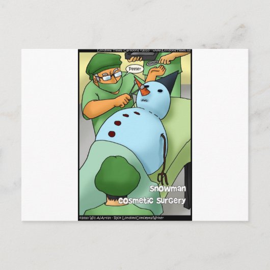 雪だるま美容整形おもしろいギフトTeeカード ポストカード (正面)
