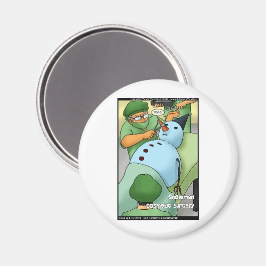 雪だるま美容整形おもしろいギフトTeeカード マグネット (正面/裏面)