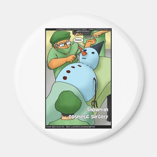 雪だるま美容整形おもしろいギフトTeeカード マグネット (正面)