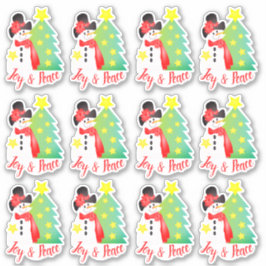 雪だるま芸術的をテーマにした シール