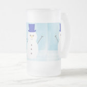 雪だるま芸術 フロストグラスビールジョッキ (正面右)