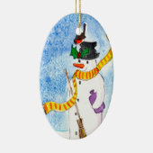 雪だるま装飾品 セラミックオーナメント (右)