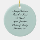 雪だるま赤い鳥たち セラミックオーナメント (裏面)