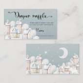 雪だるま赤ちゃんシャワーおむつラッフルエンクロージャカード エンクロージャーカード (正面/裏面)
