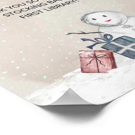 雪だるま赤ちゃんシャワーベビー用ブック ポスター (角)