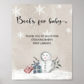 雪だるま赤ちゃんシャワーベビー用ブック ポスター (正面)