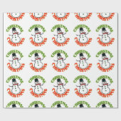 雪だるま赤と白クリスマスホリデイ ラッピングペーパー (フラット)