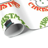 雪だるま赤と白クリスマスホリデイ ラッピングペーパー (ロールコーナー)