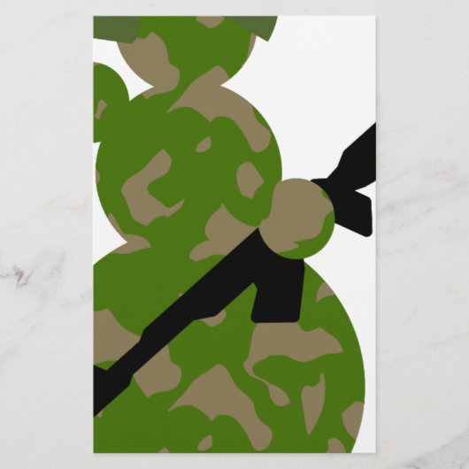 雪だるま軍クリスマス 便箋 (正面)