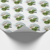 雪だるま軍人クリスマス ラッピングペーパー (角)