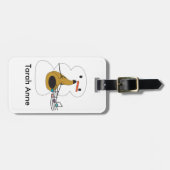 雪だるま遊のサクソフォンかわいいパーソナライズ ラゲッジタグ (正面横)