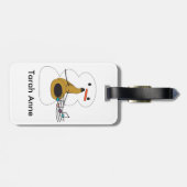 雪だるま遊のサクソフォンかわいいパーソナライズ ラゲッジタグ (裏面横)