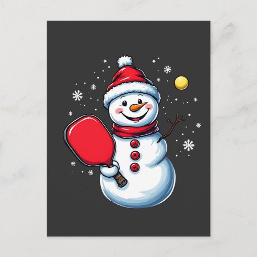 雪だるま遊のスピックボールスポーツクリスマス恋人 ポストカード (正面)