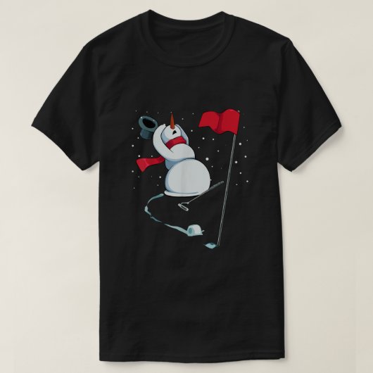 雪だるま遊ズゴルフクリスマスパジャマスポーツクリスマスG Tシャツ (デザイン正面)