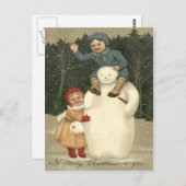 雪だるま遊子の積雪 ポストカード (正面/裏面)