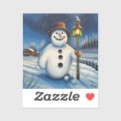 雪だるま運はランプと夜さまよい シール (シート)