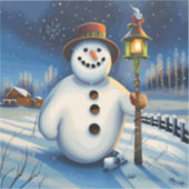 雪だるま運はランプと夜さまよい シール (正面)