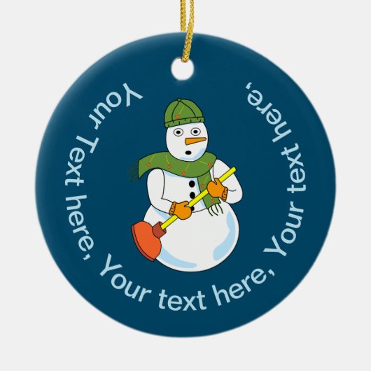 雪だるま配管工 セラミックオーナメント (正面)