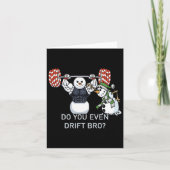 雪だるま重量挙げボディビルおもしろいトレーニング カード (正面)