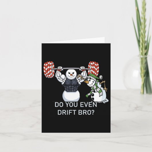 雪だるま重量挙げボディビルおもしろいトレーニング カード (正面)