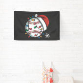 雪だるま野球クリスマスサンタ野球スポーツ 横断幕 (インサイチュ)
