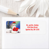 雪だるま開催クリスマスプレゼント ラベル (インサイチュ)