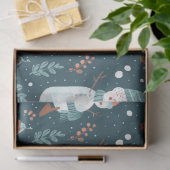 雪だるま雪の木の緑のクリスマス 薄葉紙 (ギフト)