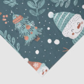 雪だるま雪の木の緑のクリスマス 薄葉紙 (詳細)