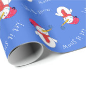 雪だるま雪片で雪を降らせる ラッピングペーパー (ロールコーナー)