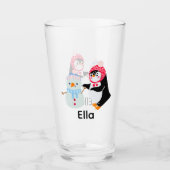 雪だるま霜の降りたとペンギン タンブラーグラス (正面)