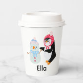 雪だるま霜の降りたとペンギン 紙コップ (裏面)