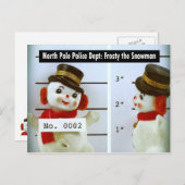 雪だるま霜の降りたのマグショット シーズンポストカード (正面/裏面)