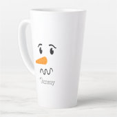 雪だるま霜の降りたの混乱顔 カフェラテマグ (左アングル)