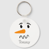 雪だるま霜の降りたの混乱顔 キーホルダー (裏面)