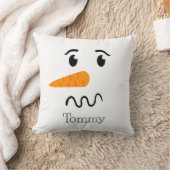 雪だるま霜の降りたの混乱顔 クッション (ブランケット)