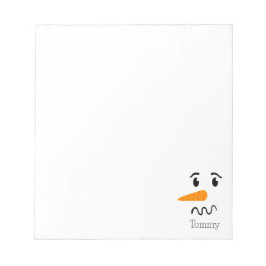 雪だるま霜の降りたの混乱顔 ノートパッド