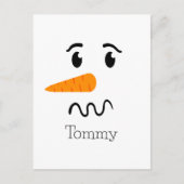 雪だるま霜の降りたの混乱顔 ポストカード (正面)