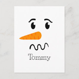 雪だるま霜の降りたの混乱顔 ポストカード