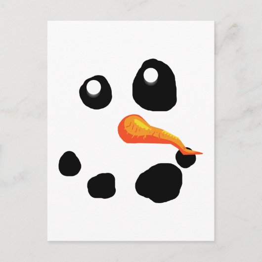 雪だるま霜の降りたの笑顔 ポストカード (正面)