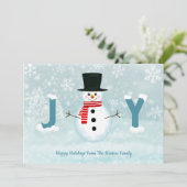 雪だるま霜の降りたウィンターワンダーランドジョイクリスマス シーズンカード (スタンド正面)