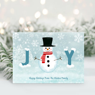 雪だるま霜の降りたウィンターワンダーランドジョイクリスマス シーズンカード